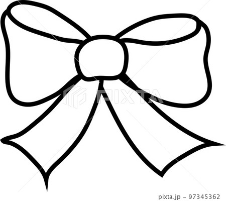 isolated black outline bow on white background isolated black outline bow on white background 97345362