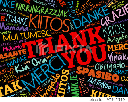 Thank You word cloud in different languages, concept background 97345559