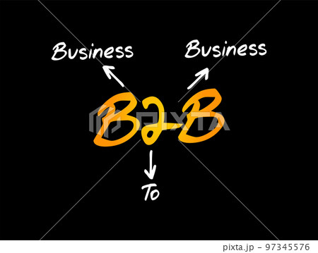 B2B Business-to-business - situation where one business makes a commercial transaction with another, acronym text concept background 97345576