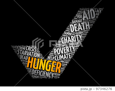 Hunger check mark word cloud collage, concept background Hunger check mark word cloud collage, concept background 97346276