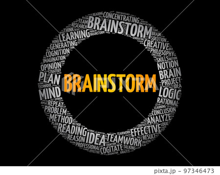 Brainstorm word cloud collage, concept background 97346473
