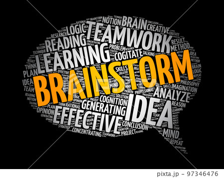 Brainstorm message bubble word cloud collage, concept background Brainstorm message bubble word cloud collage, concept background 97346476