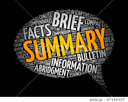Summary message bubble word cloud collage, concept background 97346507