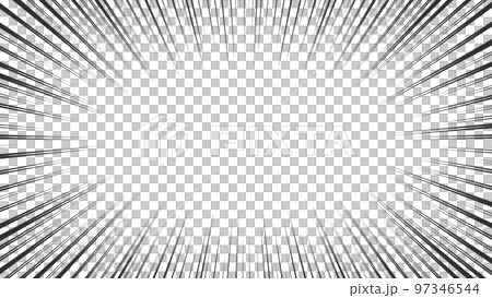 帶空白的集中線框-漫畫效果/帶字符空間的背景材料-16:9比例 97346544