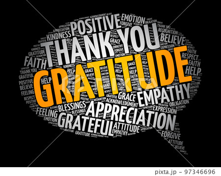 Gratitude message bubble word cloud, concept background 97346696