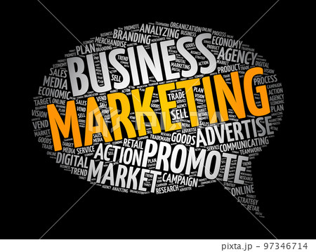 Marketing message bubble word cloud, business concept background 97346714