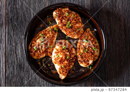 chicken breasts with crunchy fried onion coating chicken breasts with crunchy fried onion coating 97347284
