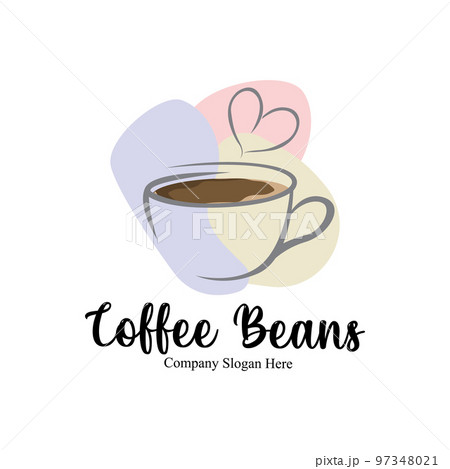 coffee bean drink logo design in brown color vector illustration coffee bean drink logo design in brown color vector illustration 97348021