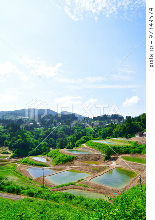 山古志の棚田と棚池（新潟県） 97349574