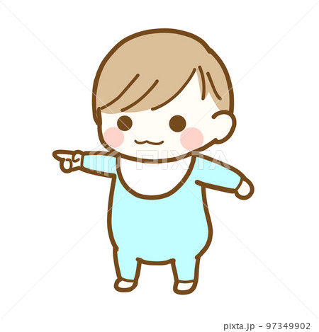 指さしをする赤ちゃん 男の子のイラスト素材 [97349902] - PIXTA