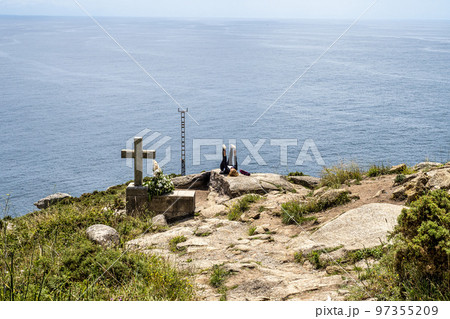 Finisterre Cape Lighthouse, Costa da Morte, Galicia, Spain. End of Saint James Way. 97355209