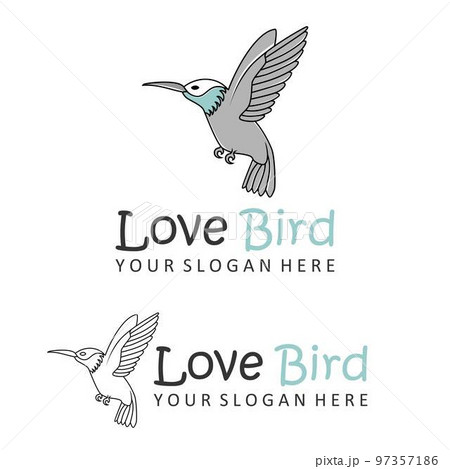 Simple and unique flying bird in line art image graphic icon logo design abstract concept vector stock. Can be used as a symbol related to animal. Simple and unique flying bird in line art image graphic icon logo design abstract concept vector stock. Can be used as a symbol related to animal. 97357186
