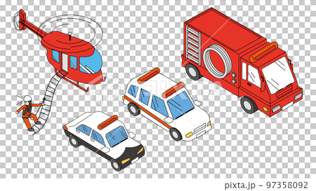 Car, emergency, engine, fire, isometric, red, truck icon - Download