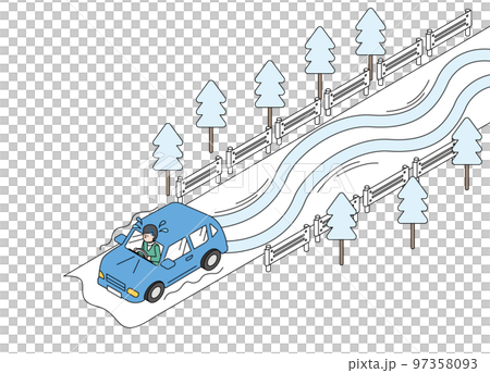 雪道でスリップしている自動車のアイソメイラスト 雪道でスリップしている自動車のアイソメイラスト 97358093
