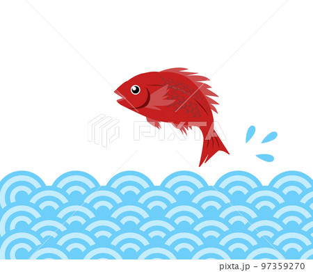 海で跳ねる赤鯛のイラスト 97359270