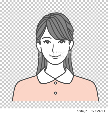 Feminine woman's upper body illustration material pink Feminine woman's upper body illustration material pink 97359711