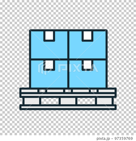 Vector illustration stock of cardboard boxes stacked on a pallet. 97359769