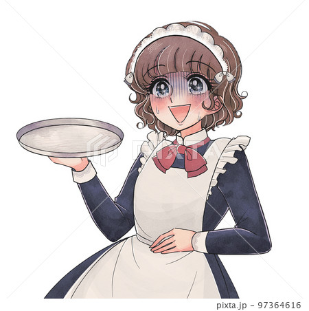 少女マンガ風イラスト・ドジっ子メイドさん 97364616