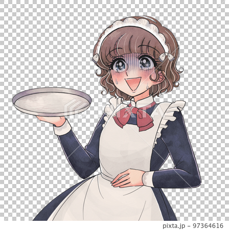 少女マンガ風イラスト・ドジっ子メイドさん 97364616