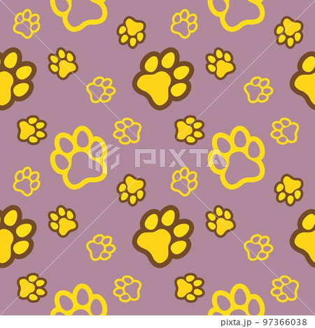 Paw seamless pattern vector doodle abstract animal footprint background for fabric, texture and wallpaper illustration for digital and print materials. 97366038
