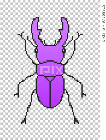 Dot picture stag beetle (purple) Dot picture stag beetle (purple) 97368915