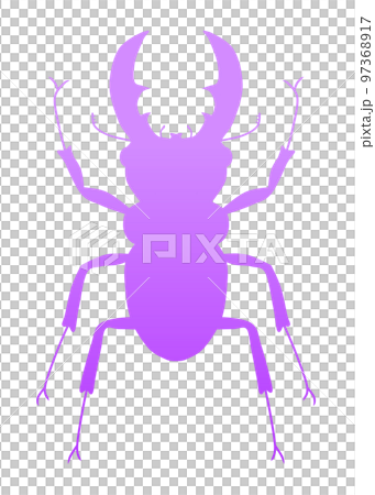 Stag beetle silhouette (purple) 97368917