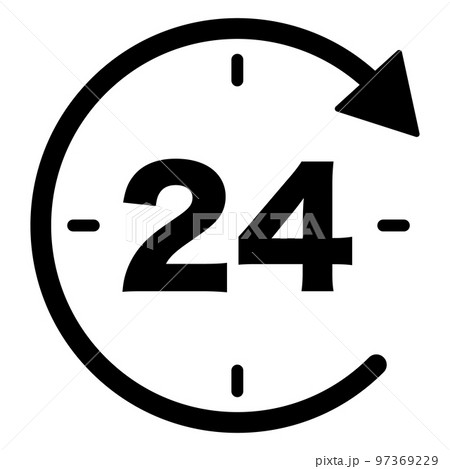 これは24時間のアイコンのイラストです。 97369229