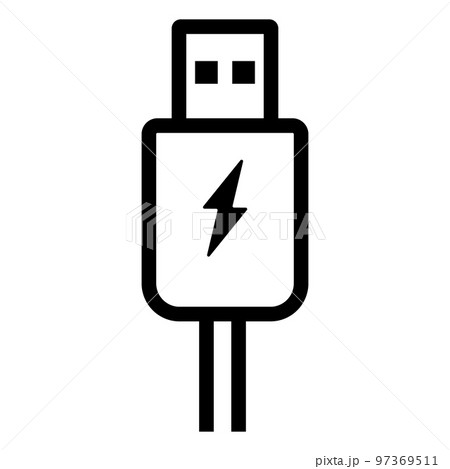 これは充電用のUSのアイコンのイラストです。 97369511