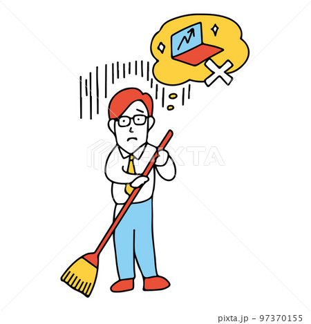 営業の仕事をさせてもらえないビジネスマンのイラスト　パラハラ　パワーハラスメント　過小な要求 97370155