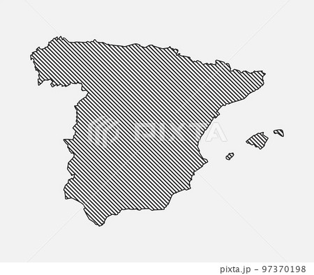 Vector map Spain, creative map made black lines Vector map Spain, creative map made black lines 97370198