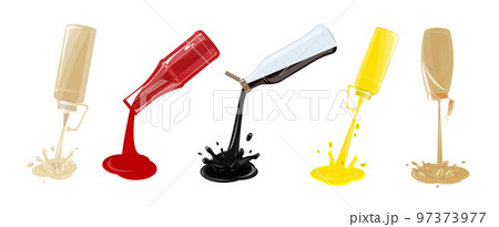 Sauces Bottles Flat Set 97373977