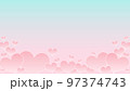 ハートの背景素材,ピンクとブルーのグラデーション 97374743