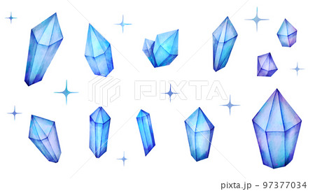 クリスタルの水彩風イラストセットのイラスト素材 [97377034] - PIXTA