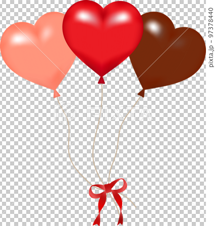 3 heart balloons red pink brown 97378440