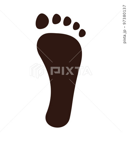 Black imprint of human foot with flat feet Black imprint of human foot with flat feet 97380137