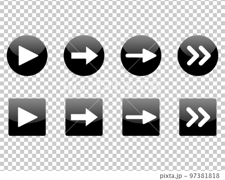 Three-dimensional circular arrow button black gradation Three-dimensional circular arrow button black gradation 97381818