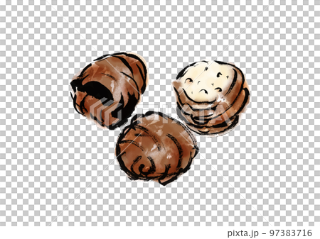 肉巻きおにぎりの手描き和風イラスト 肉巻きおにぎりの手描き和風イラスト 97383716