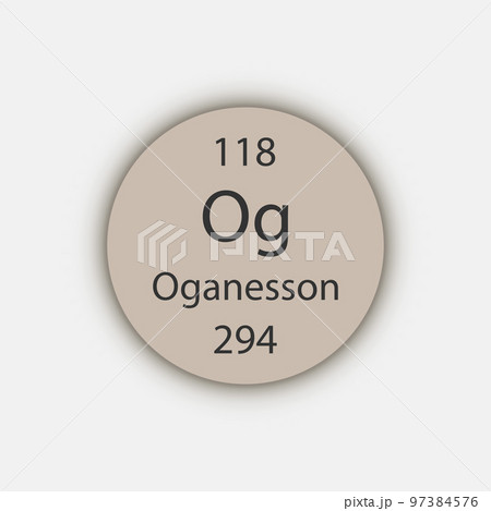 Oganesson symbol. Chemical element of the periodic table. Vector illustration. Oganesson symbol. Chemical element of the periodic table. Vector illustration. 97384576