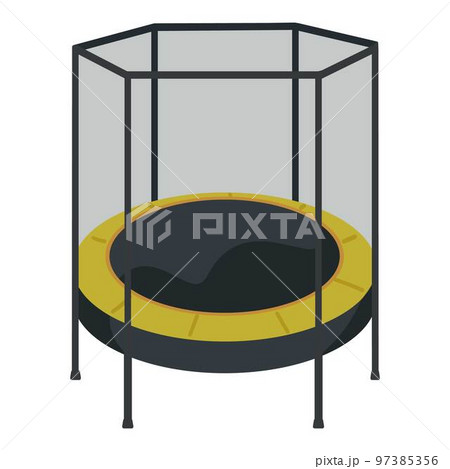Rubber trampoline icon cartoon vector. Elastic fitness. Jump design 97385356
