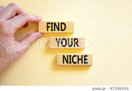 Find your niche symbol. Concept words Find your niche on wooden blocks. Businessman hand. Beautiful white table white background. Business and find your niche concept. Copy space. Find your niche symbol. Concept words Find your niche on wooden blocks. Businessman hand. Beautiful white table white background. Business and find your niche concept. Copy space. 97386958