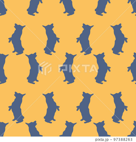 Pembroke welsh corgi puppy. Seamless pattern. Pet. 97388263