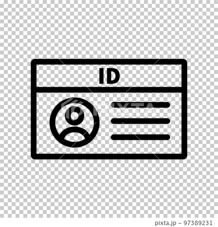Person icon and ID card icon. identification symbol. vector. 97389231