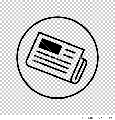 Newspaper icon circle 97389236