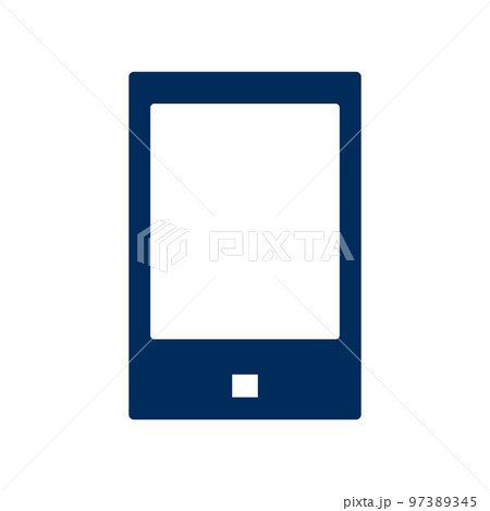 シンプルなスマートフォンシルエットアイコン。ベクター。 97389345