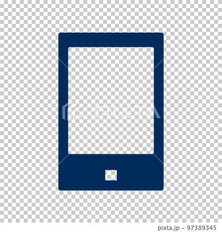 シンプルなスマートフォンシルエットアイコン。ベクター。 97389345