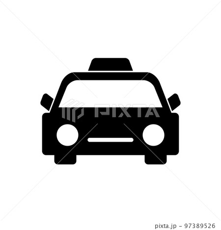 タクシーのシルエットアイコン 正面 タクシーのシルエットアイコン 正面 97389526