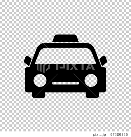 タクシーのシルエットアイコン 正面 タクシーのシルエットアイコン 正面 97389526