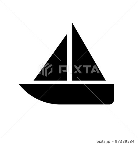 セーリングシルエットアイコン。ヨットシスポーツ。ベクター。 97389534