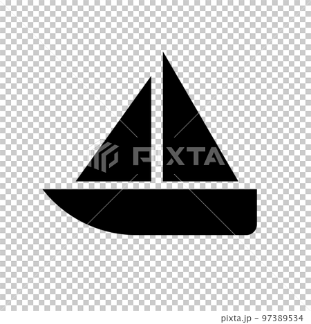 帆船剪影圖標。遊艇運動。向量。 97389534