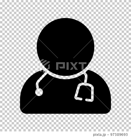 Doctor or doctor silhouette icon transparent background vector 97389693